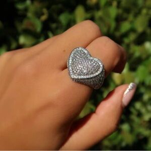 Silver Heart Ring size 9